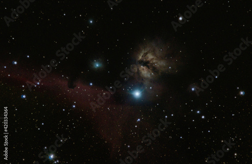 Tablou pe pânză Deep space astrophotography of the Horsehead Nebula and Flame Nebula in Orion