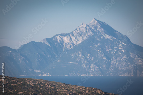 Quadro su tela View from the top of the hill on Mount Athos
