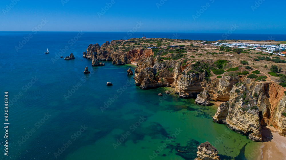 Fototapeta premium view from the beach - lagos algarve Portugal