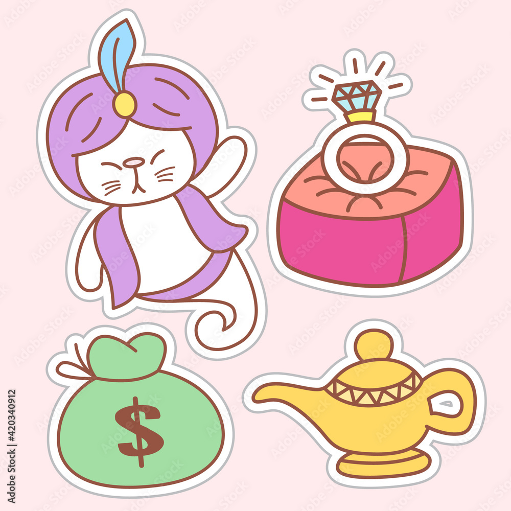 Hand drawn cute stickers Hand drawn cute stickers