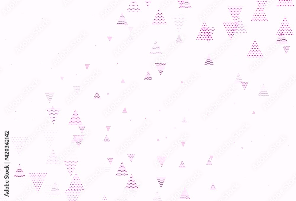 Light Pink, Yellow vector texture with triangular style with circles.