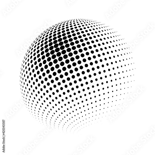 3d vector halftone spheres. Halftone design elements. Decoration element. Vector Illustration.