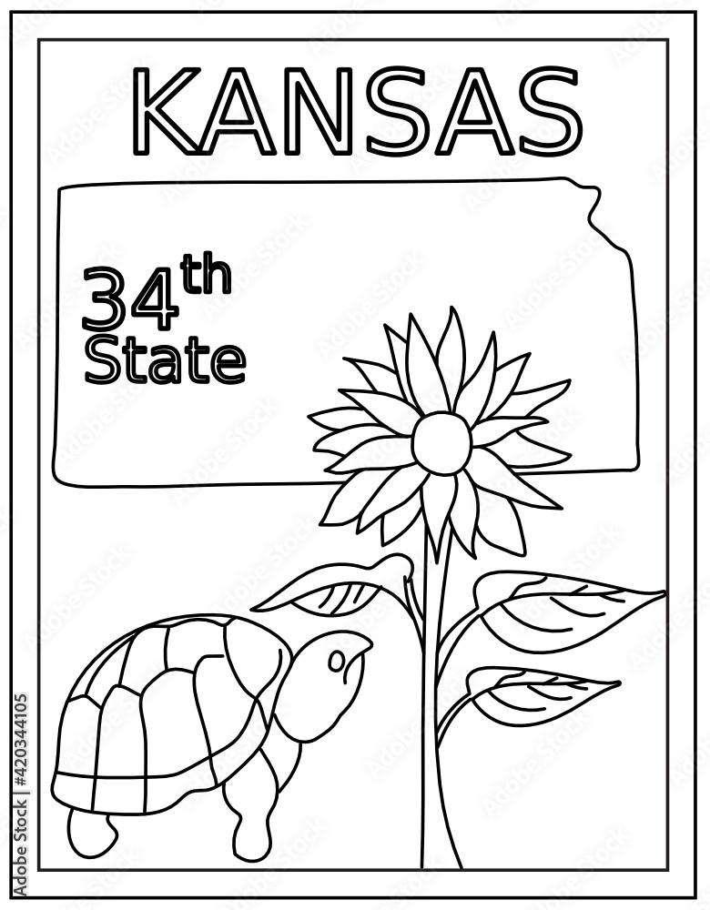 state of kansas coloring pages