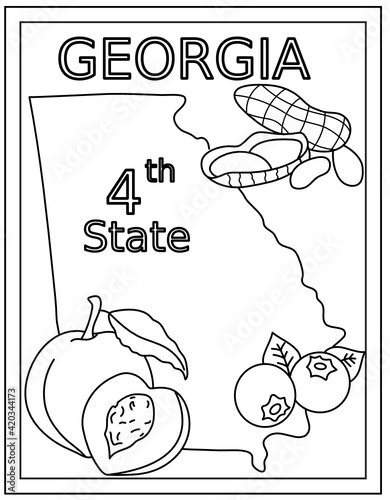 
Georgia coloring page designed in hand drawn vectors 

