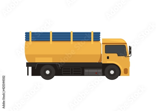 Septic tank truck. Simple flat illustration
