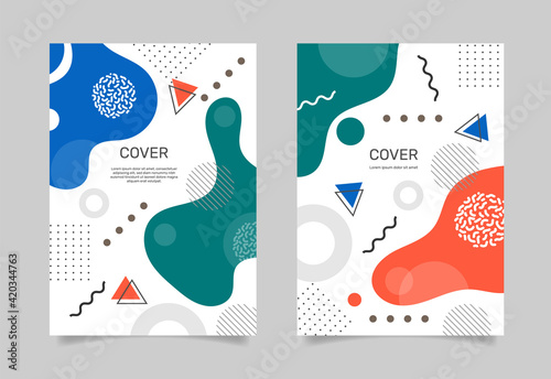 Memphis design cover collection. - Vector. photo