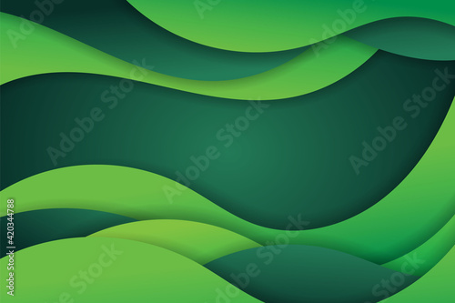 Realistic green paper cut layer background for decoration and covering. concept of geometric abstract . - Vector.