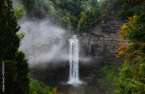 Taughannock Falls near Ithaca, New York and Cayuga Lake,