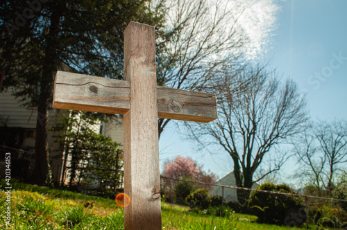 cross in yard