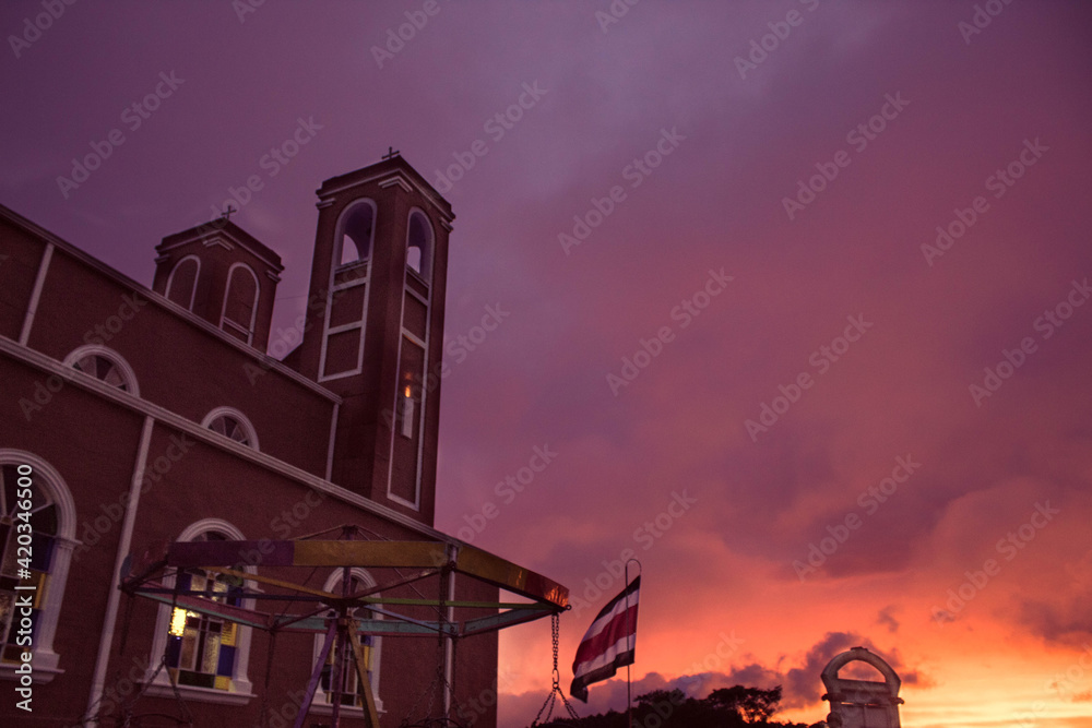church in the evening church in the evening