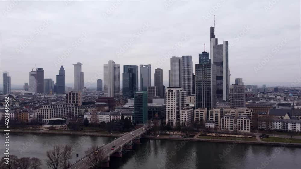 Flight over the city of Frankfurt Germany. Amazing drone footage Flight over the city of Frankfurt Germany. Amazing drone footage