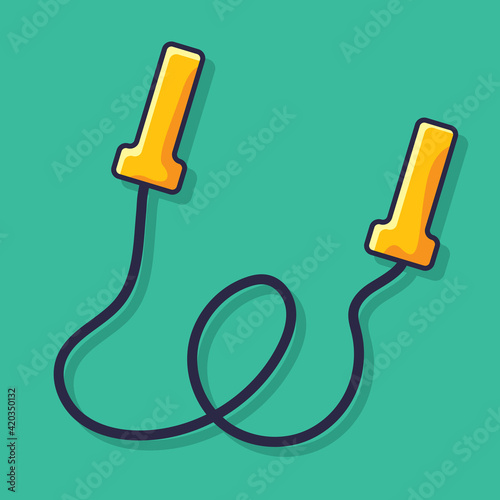 skipping rope sports tool isolated cartoon vector illustration in flat style