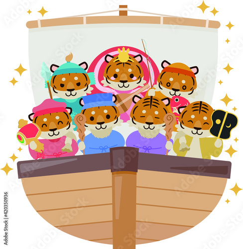 寅年年賀状 : Tiger year illustration card