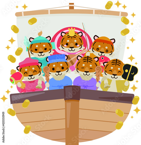 寅年年賀状 : Tiger year illustration card