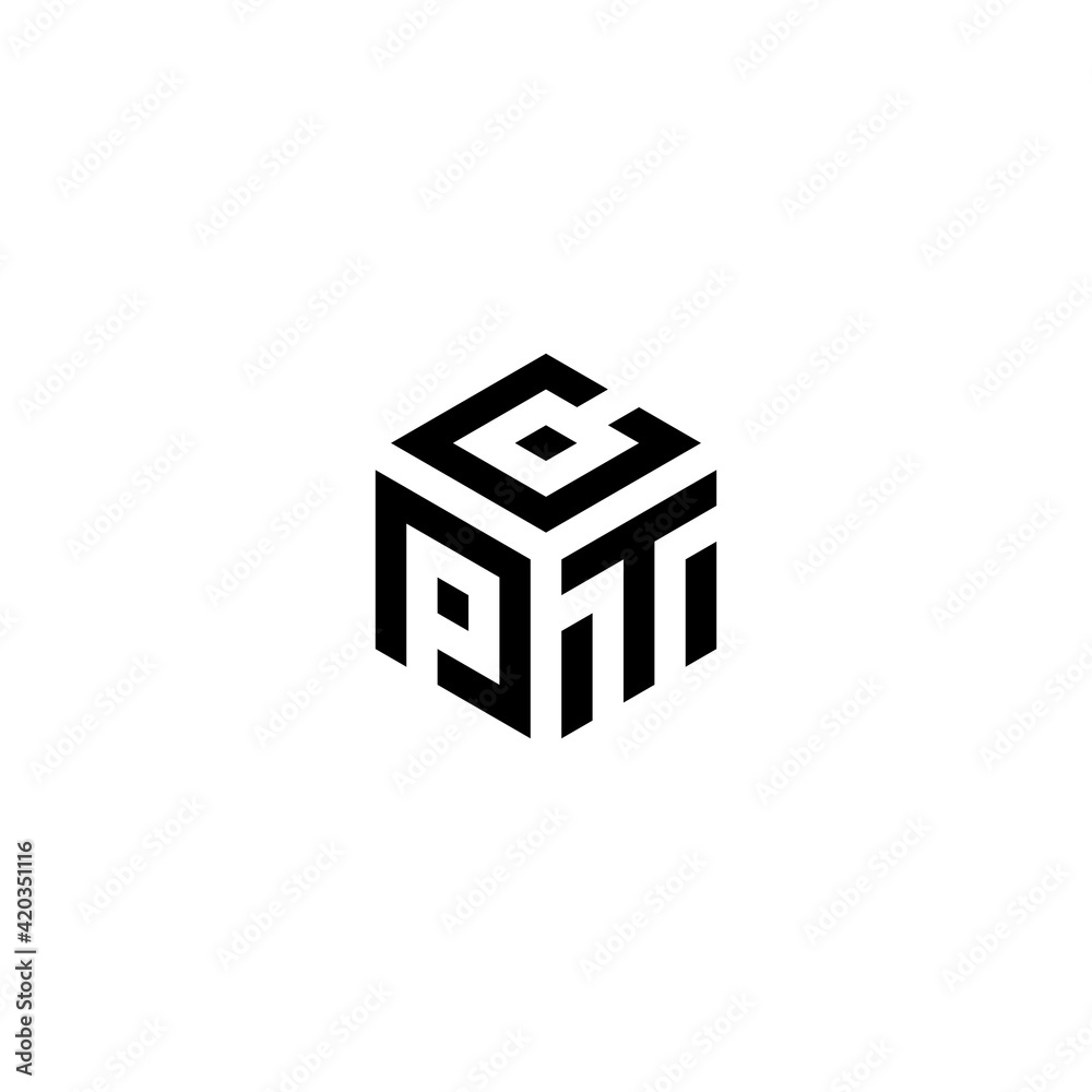 Business logo letter line cube. icon design template. geometric isolated monogram letter PCT Business logo letter line cube. icon design template. geometric isolated monogram letter PCT