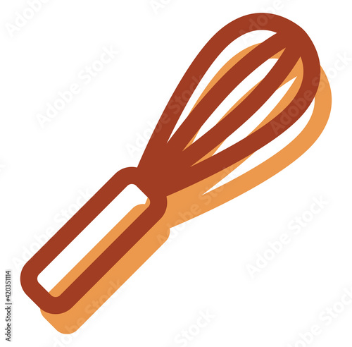Hand whisk, illustration, vector on a white background