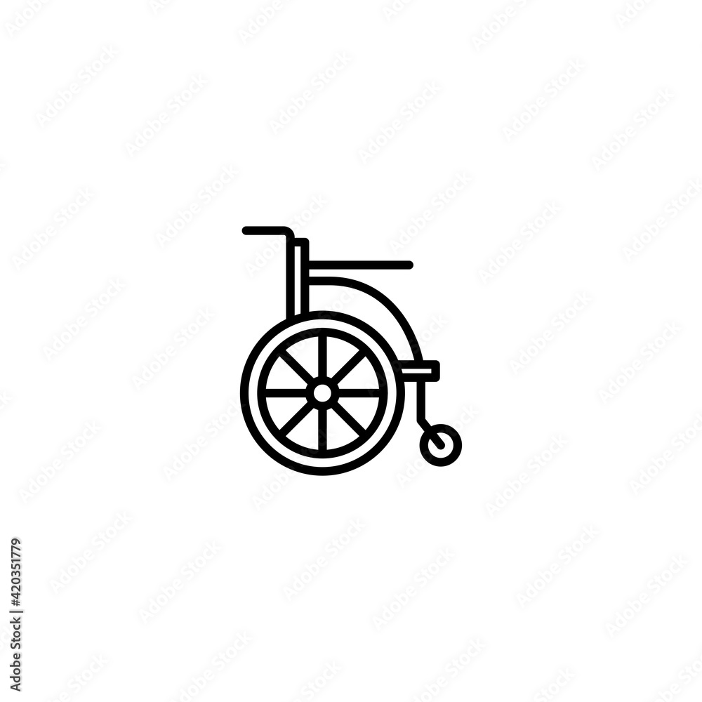 wheelchair icon vector for web, computer and mobile app