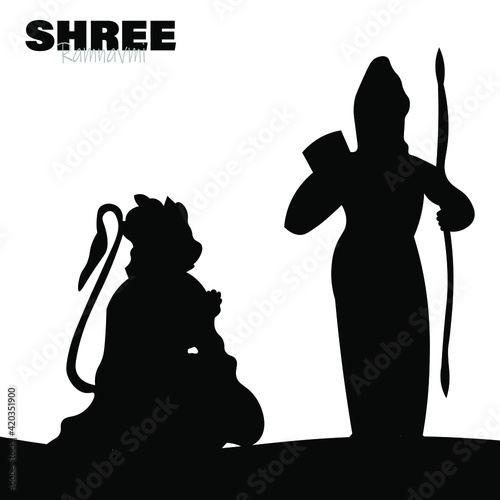 Shree ramnavmi with ram ,vector illustration.