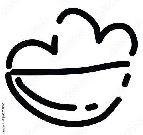 Hot porridge, illustration, vector on a white backgroundv