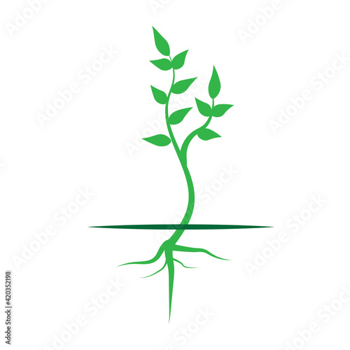 green sprout. Spring floral vector illustration. Stock image. EPS 10.