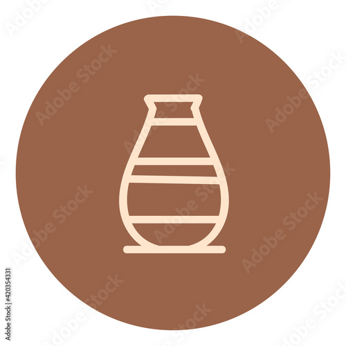 Antique clay pot, illustration, vector on a white background