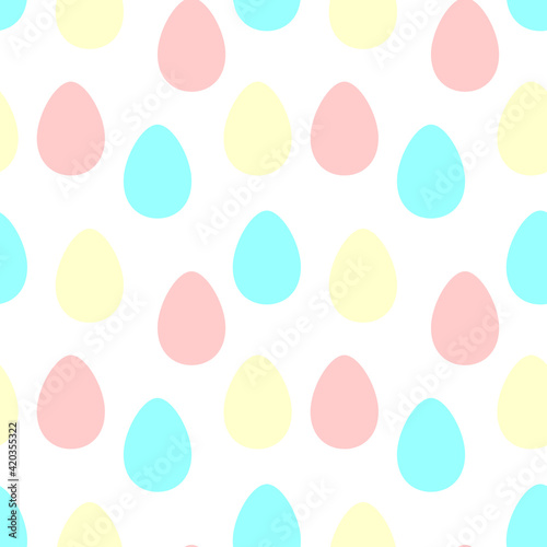Seamless easter pattern with ornamental eggs. Vector pastel multicolor holiday decorations, backgrounds and textures. For fabric, textile, wrapping paper, packaging, web