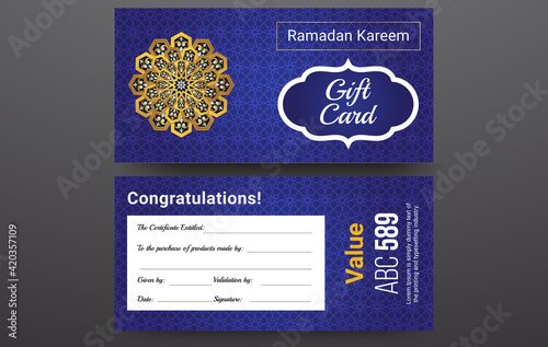 Collection of Ramadan Gift Coupon with different discount offer, Gift Voucher Template Promotion Sale discount, Gift Voucher template perfect for prints, flyers, banners, promotion,special offer