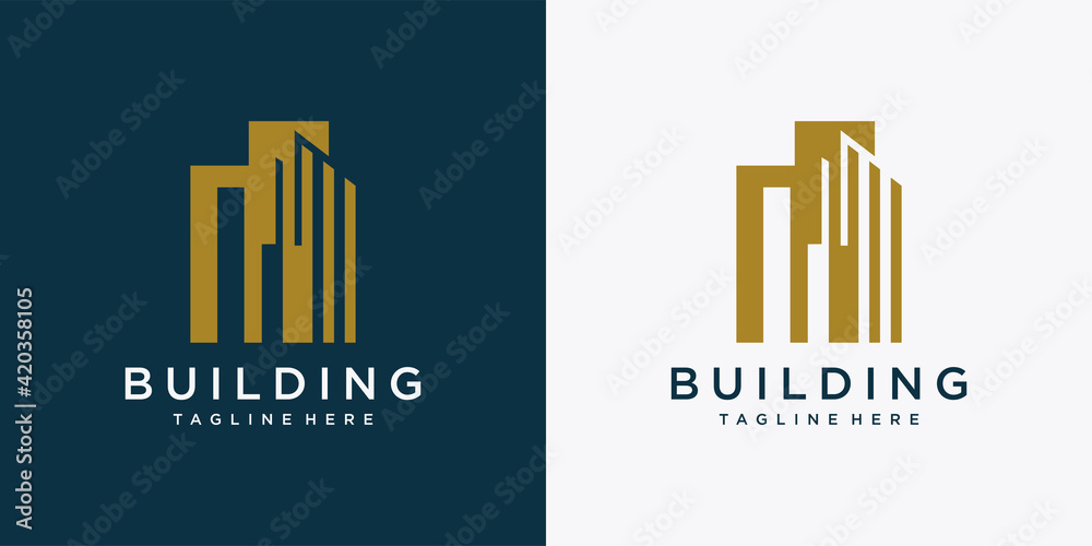 Simple building logo design template with modern concept