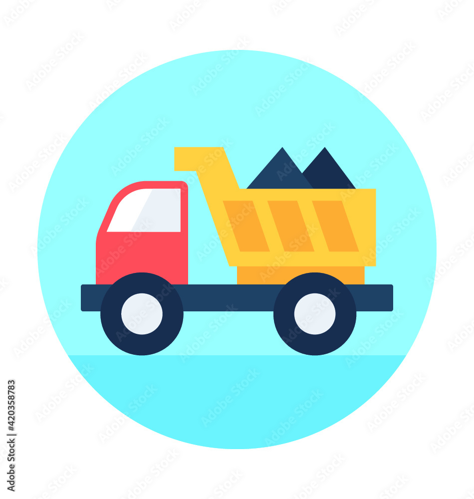 Dump Truck Vector Icon Dump Truck Vector Icon