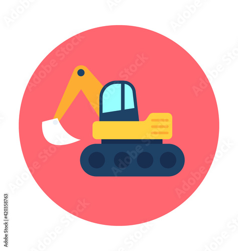 Bulldozer Vector Icon 