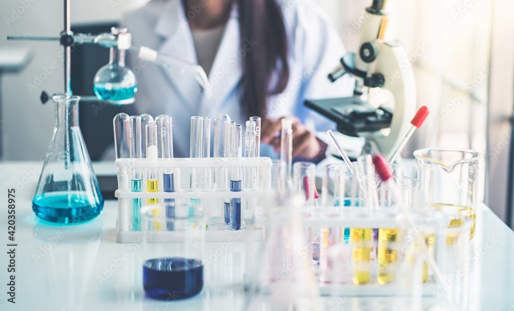 Fototapeta premium Laboratory research, Scientist working at the laboratory.