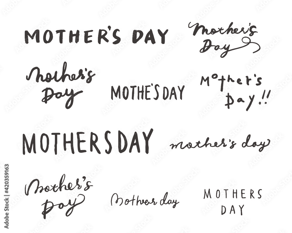 手書きの母の日メッセージロゴ　Handwritten Mother's Day message logo