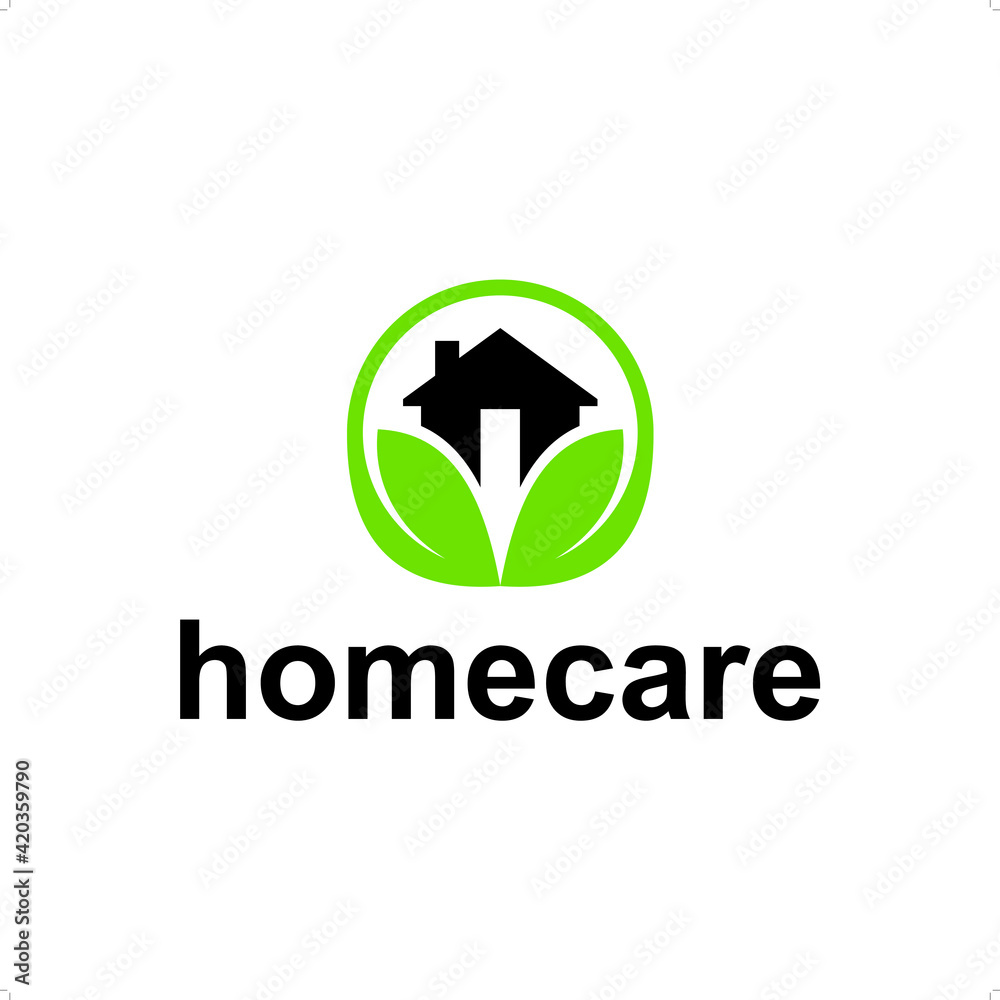 Environmental house and leaves logo template Environmental house and leaves logo template