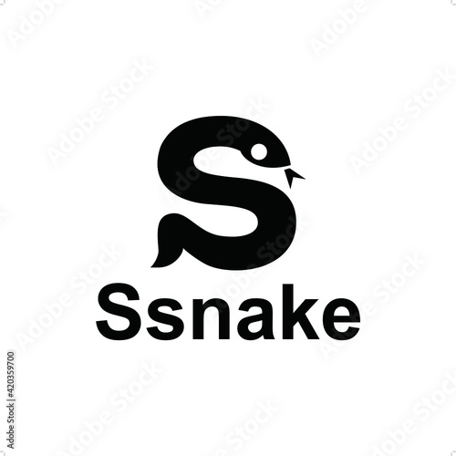 Letter S snake logo template photo