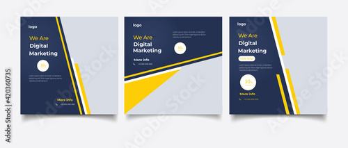 Creative business marketing banner for social media post template
