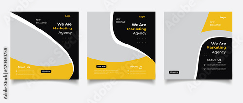 Creative business marketing banner for social media post template
