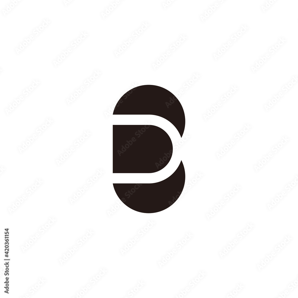 abstract letter d c negative space geometric logo vector abstract letter d c negative space geometric logo vector