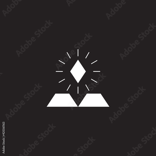 triangle shine diamond simple geometric flat logo vector
