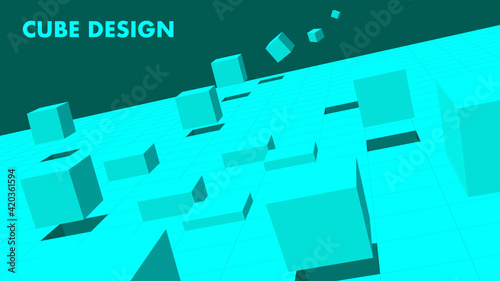 Abstract background based on cube and square design.