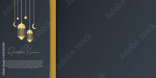 ramadan kareem islamic greeting card background vector illustration
