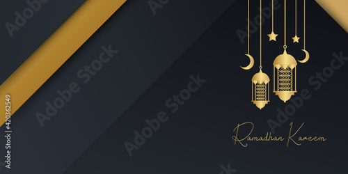 ramadan kareem islamic greeting card background vector illustration