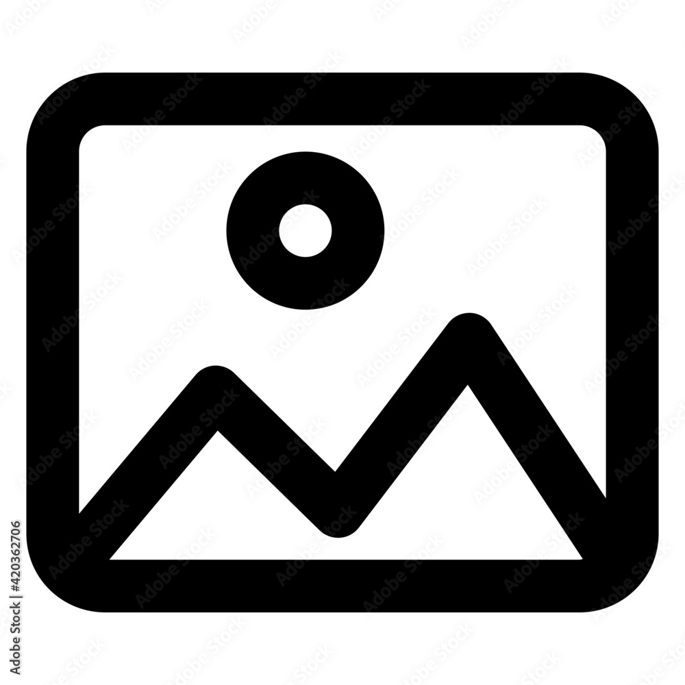 Mountain with sun depicting landscape icon
Mountain with sun depicting landscape icon