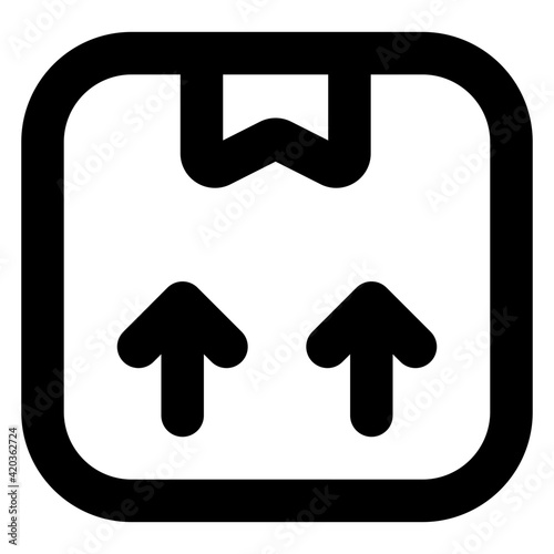 
An icon design of parcel in glyph style 

