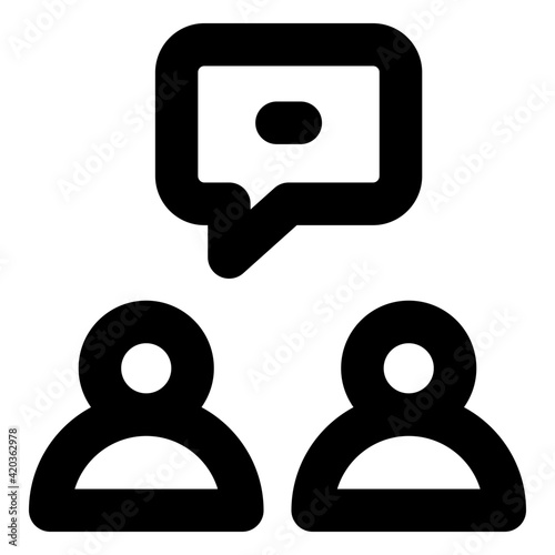 
Chat bubble with two persons denoting concept of conversation icon

