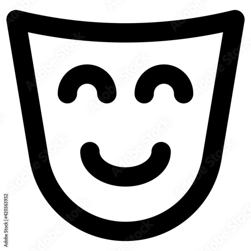 
Modern style of false face icon, happy mask vector 

