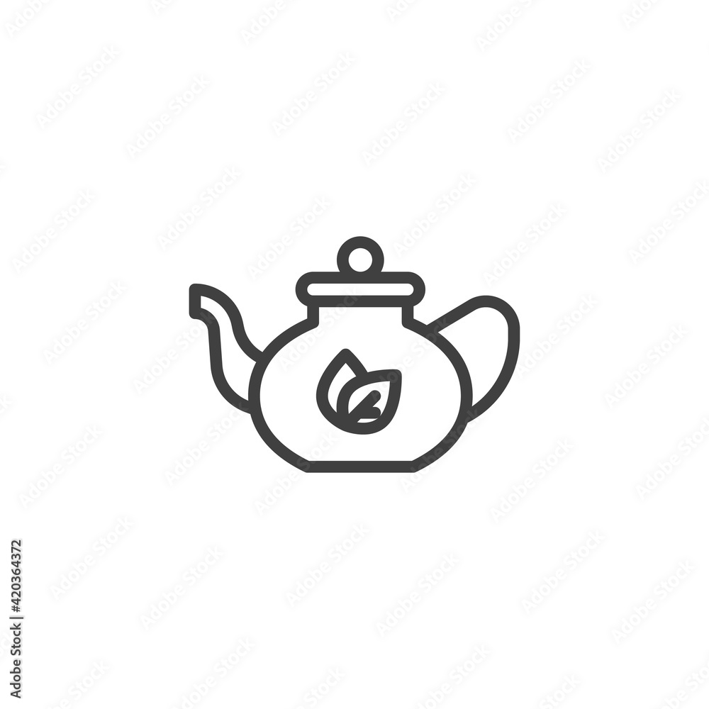 Obraz premium Teapot tea line icon. linear style sign