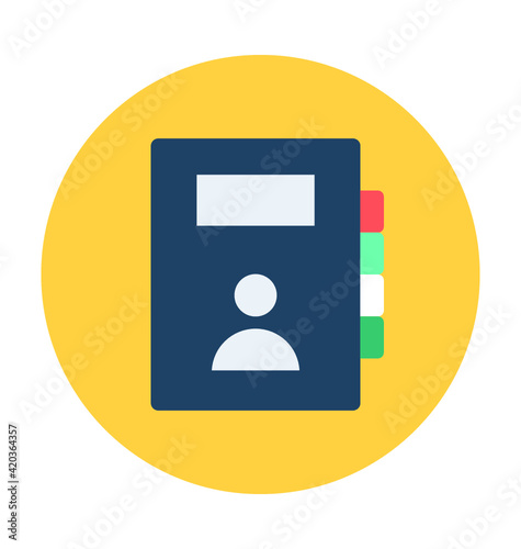 Diary Colored Vector Icon 