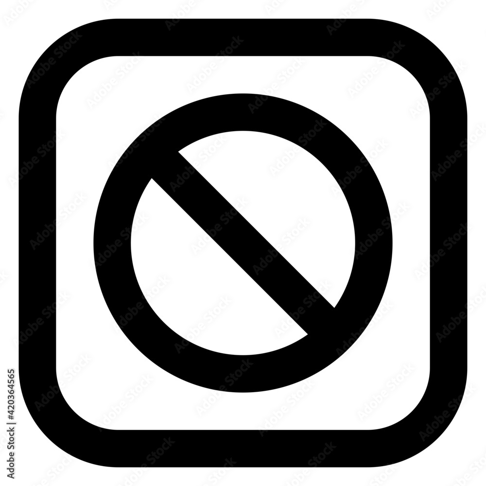 A glyph design of forbidden sign icon
A glyph design of forbidden sign icon