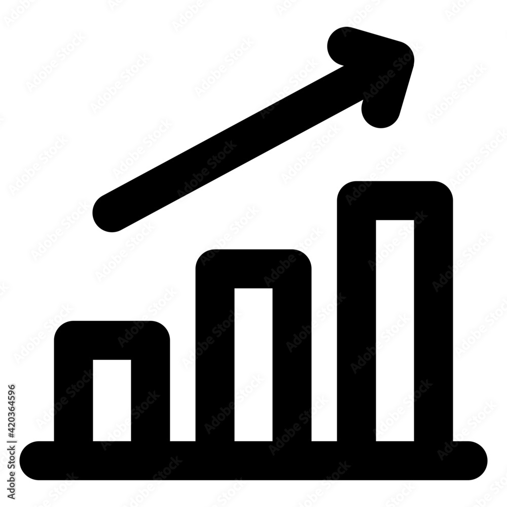 Bar chart with arrow, icon of business chart
Bar chart with arrow, icon of business chart