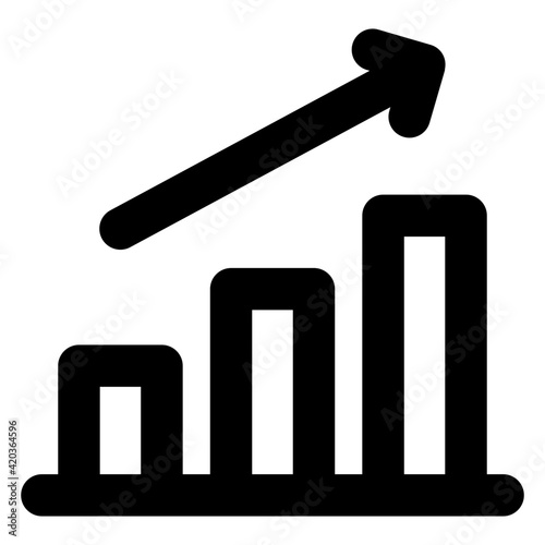 Bar chart with arrow, icon of business chart
